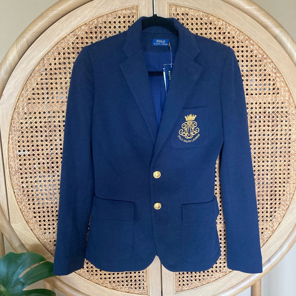 Old Money Elegance |Polo Ralph Lauren Navy Blazer | Women Size S